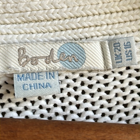 Boden Off White Knit Boat Neck Sweater Size 16 - Picture 3 of 7